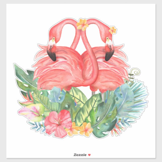 Pink Flamingos Love Tropical Flowers (Sheet)