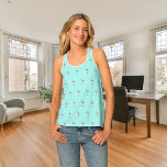 Pink flamingos mint green singlet<br><div class="desc">Mint green background decorated with a pink flamingo pattern.</div>