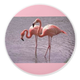 Pink Flamingos on Ceramic Knobs and Pulls