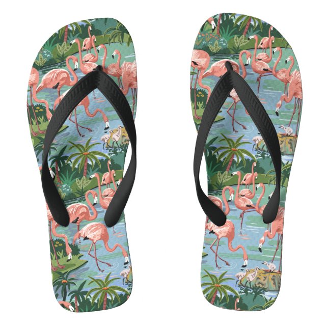 Pink Flamingos Paint by Number Thongs (Footbed)