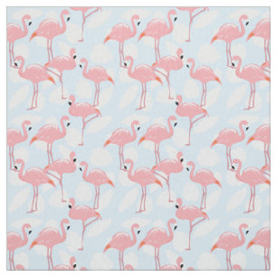 Pink Flamingos Pattern Fabric