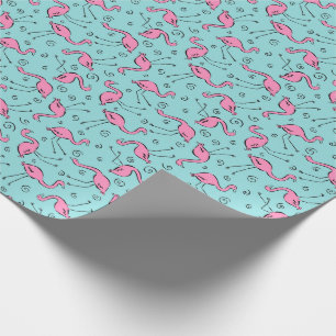 Pink Flamingos Pattern Wrapping Paper