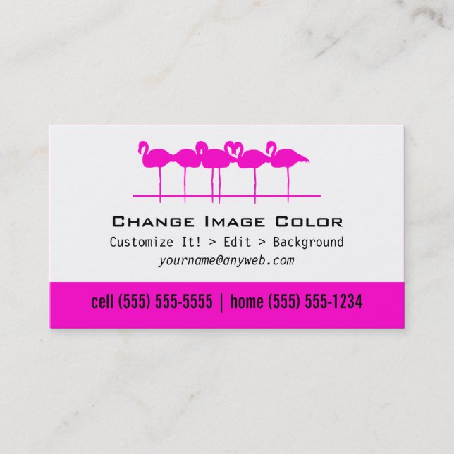 Pink Flamingos - Personal Business Card (Front)