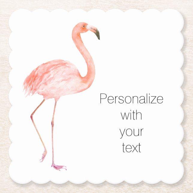 Pink Flamingos Personalised  Paper Coaster (Front)
