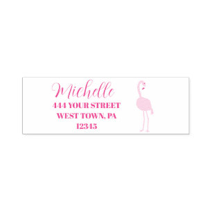 Pink Flamingos Personalised Self-inking Stamp