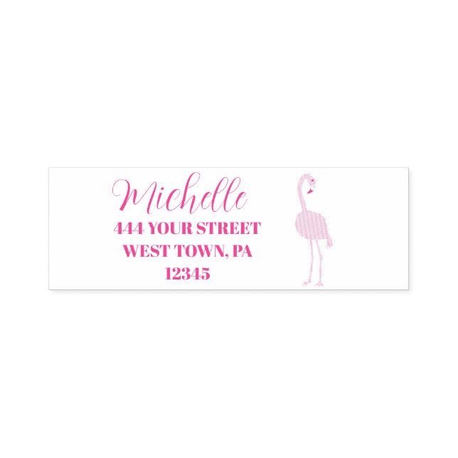 Pink Flamingos Personalised Self-inking Stamp (Design)