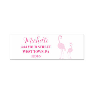 Pink Flamingos Personalised Self-inking Stamp