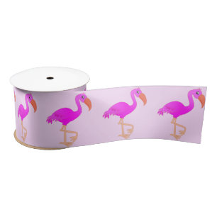Pink Flamingos Ribbon - Your Colours Satin Ribbon