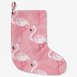 Pink flamingos: seamless vintage illustration. small christmas stocking