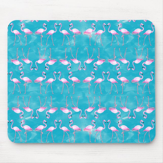Pink Flamingos Summer Beach Mouse Pad (Front)