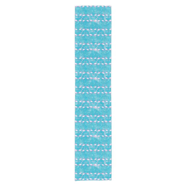 Pink Flamingos Summer Beach Short Table Runner (Front)