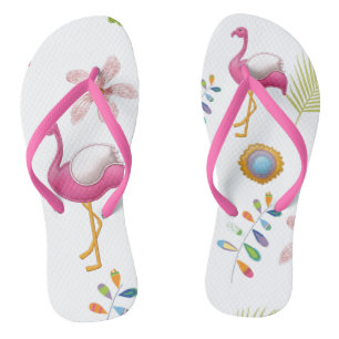 Pink Flamingos Summer Fun Thongs