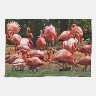 Pink Flamingos Tea Towel