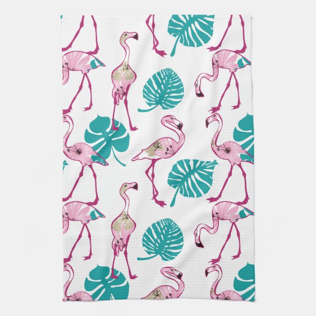 Pink Flamingos Tea Towel (Vertical)