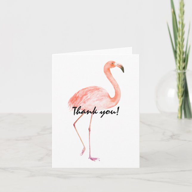 Pink Flamingos Thank you Card (Front)