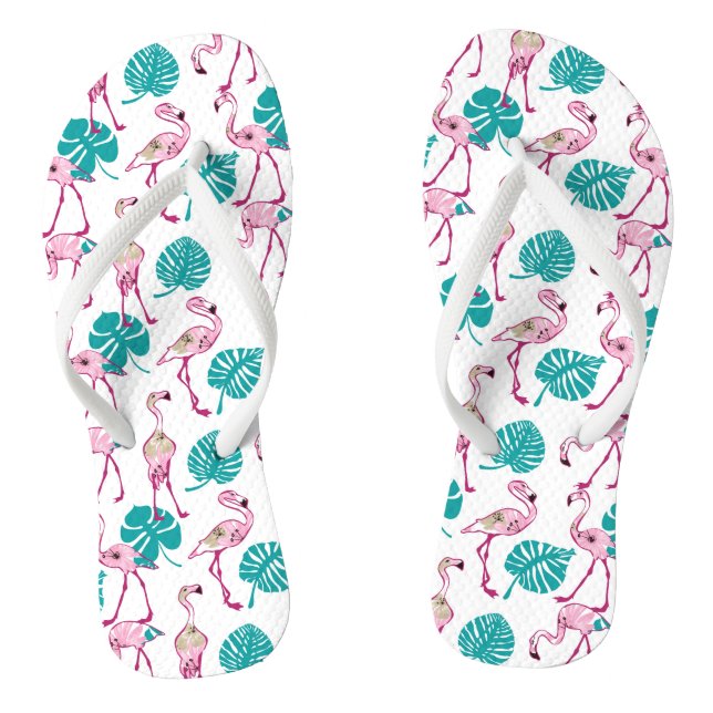 Pink Flamingos Thongs (Footbed)