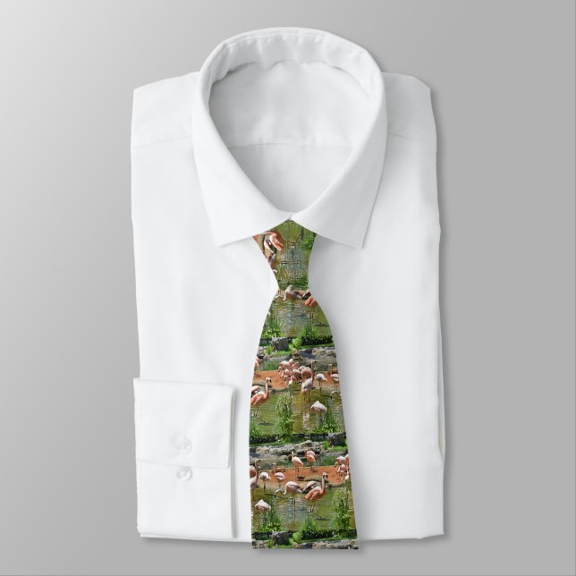 Pink Flamingos Tie (Tied)