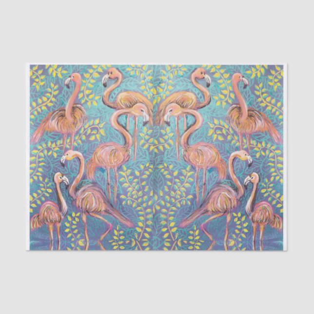 pink flamingos tissue paper (Front)
