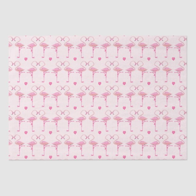 Pink flamingos tissue paper (Front)