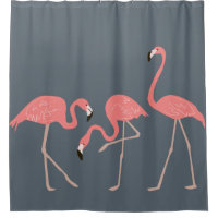 Pink Flamingos Tropical On Grey Background