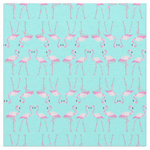 Pink Flamingos Turqouise Summer Beach Fabric
