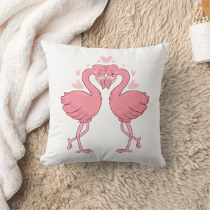 Pink Flamingos Wedding Beach Tropical Summer Cushion