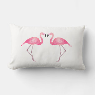 Pink Flamingos Wedding Beach Tropical Summer Lumbar Cushion