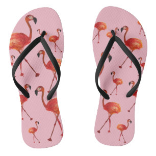 Pink Flamingp Flip Flops