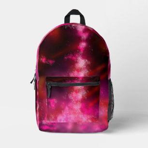 Pink Flare Night Sky Printed Backpack