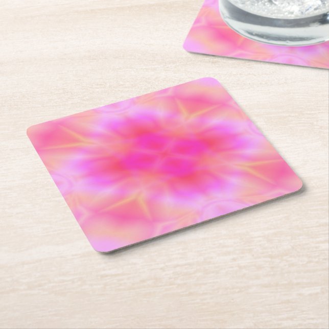 Pink Flare Paper Coaster (Angled)