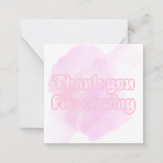 Pink Flat Note Card