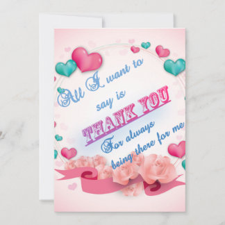 Pink Flat Thank You Card