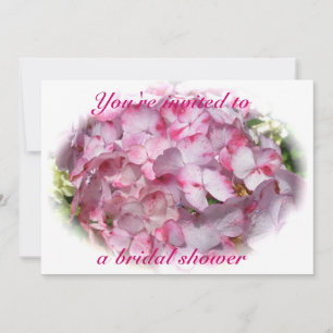 Pink Flecked Hydrangea Bridal Shower Invitation