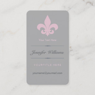 Pink Fleur de Lis Business Card
