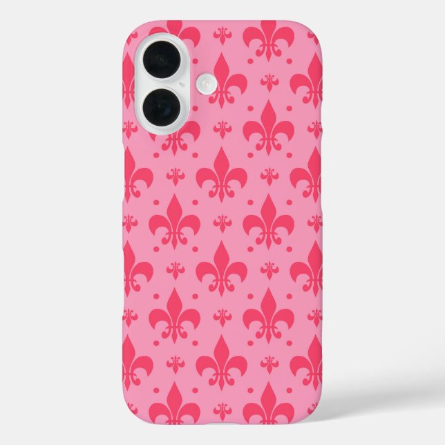 Pink Fleur-de-lis Pattern Design  Case-Mate iPhone Case (Back)