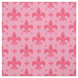 Pink Fleur-de-lis Pattern Design Fabric
