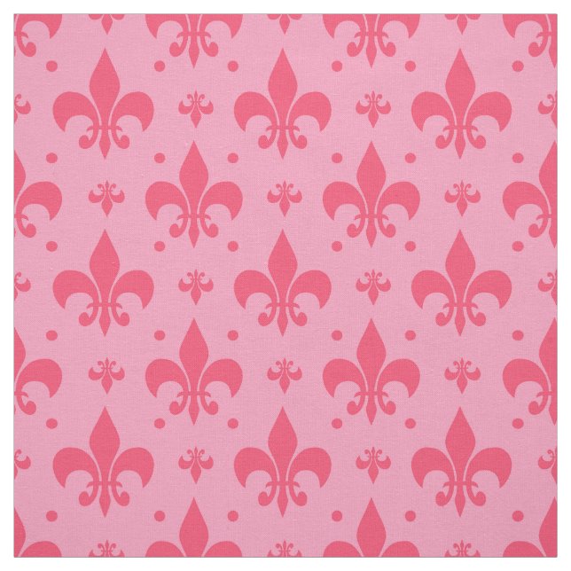 Pink Fleur-de-lis Pattern Design  Fabric (Swatch)
