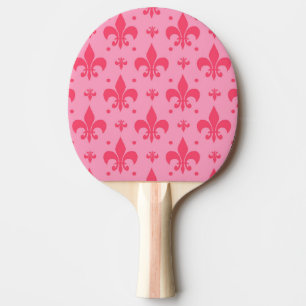 Pink Fleur-de-lis Pattern Design Ping Pong Paddle