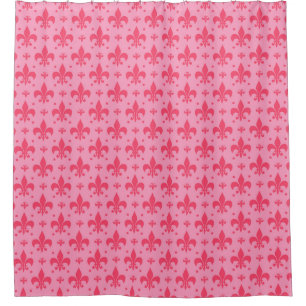 Pink Fleur-de-lis Pattern Design Shower Curtain