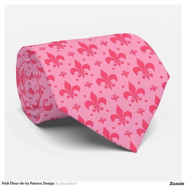 Pink Fleur-de-lis Pattern Design  Tie (Creator Uploaded)