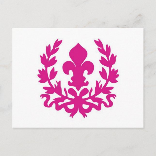 Pink Fleur de Lis...postcard Postcard (Front)