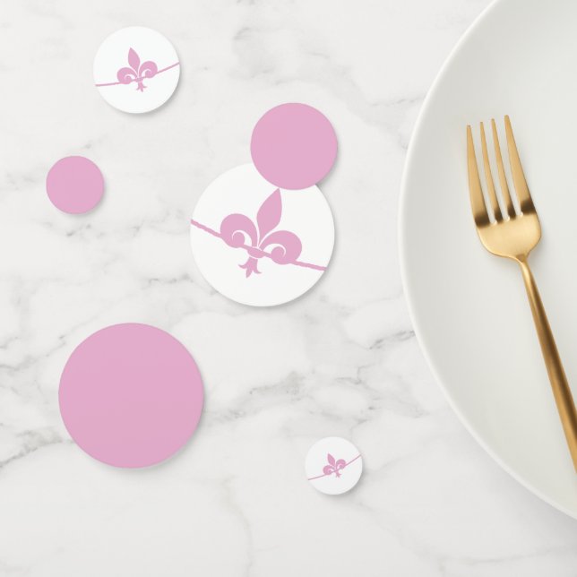 Pink Fleur de Lis Wedding Shower Table Confetti (Group)