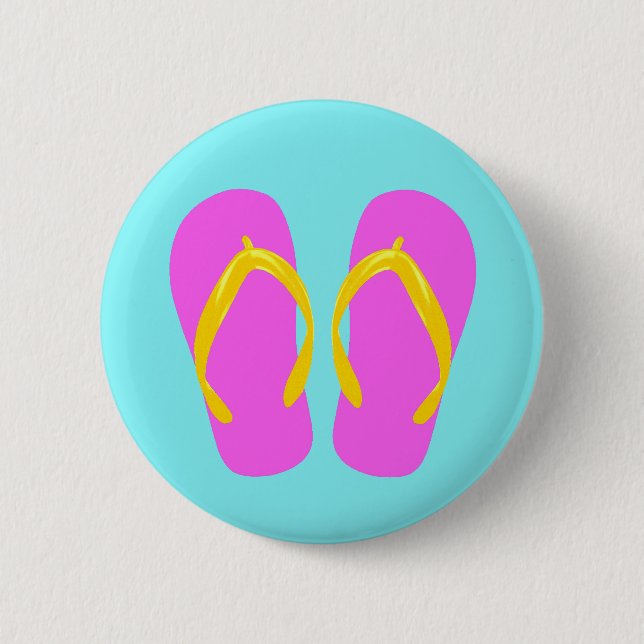 Pink Flip-Flop 6 Cm Round Badge (Front)