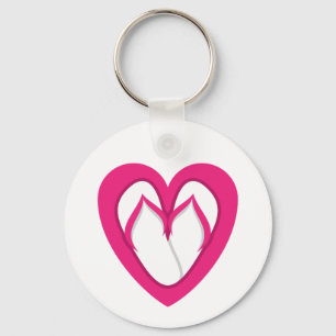 pink flip flop design 2 key ring