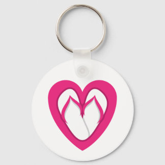pink flip flop design 2 key ring