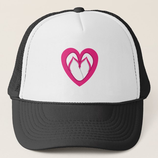 pink flip flop design 2 trucker hat (Front)