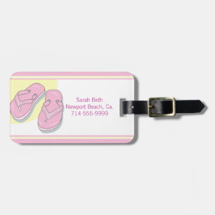Pink Flip Flops Luggage Tag