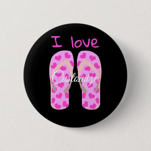 Pink Flip-Flops Thunder_Cove 6 Cm Round Badge