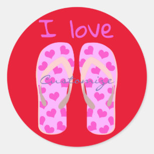 Pink Flip-Flops Thunder_Cove Classic Round Sticker