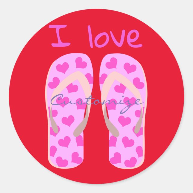 Pink Flip-Flops Thunder_Cove Classic Round Sticker (Front)